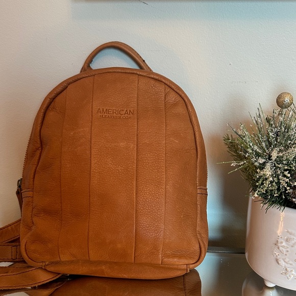 cognac mini backpack American Leather Co. Cognac Mini Backpack- Adjustable Straps
